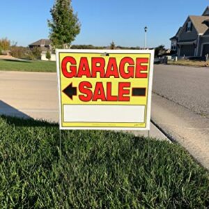 Sunburst Systems 3905 Garage Sale Sign, Assembled with metal U-Stake, Double Sided, 14" x 22" (Including Stakes), 10 Pack