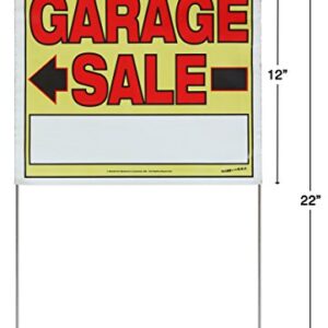 Sunburst Systems 3905 Garage Sale Sign, Assembled with metal U-Stake, Double Sided, 14" x 22" (Including Stakes), 10 Pack