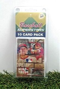 mike trout- (10) card pack mlb baseball superstar mike trout starter kit all different cards. comes in custom souvenir case! perfect for the trout super fan! by 3bros