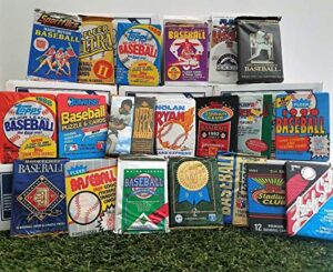 over 200 vintage baseball cards in 20 vintage unopened baseball wax packs from various brands from the 80's & 90's in mint condition! great for 1st time collectors!