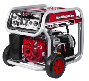 a-ipower sua12000ec 12000-watt gas powered generator w/electric start (carb/epa), 12000 watt, wheel kit included