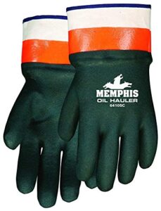 memphis glove oil hauler dark greenpremium double dip pvc - 12 pair