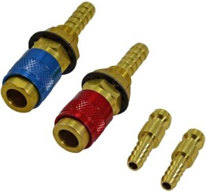 riverweld argon quick connect fittings hose connector for pta db sr wp 9 17 18 26 tig welding torch 2set