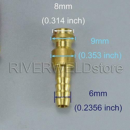 RIVERWELD Argon Quick Connect Fittings Hose Connector For PTA DB SR WP 9 17 18 26 TIG Welding Torch 2set