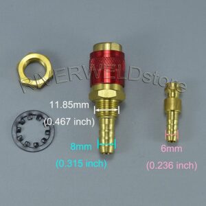 RIVERWELD Argon Quick Connect Fittings Hose Connector For PTA DB SR WP 9 17 18 26 TIG Welding Torch 2set