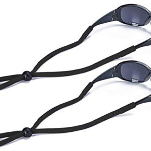 SHINKODA Sports Glasses Straps Fabric Adjustable Sunglass Retainer Cords Eyeglass Holder Strap Sunglasses Lanyard for Men Women and Kids - Pack of 2, Black