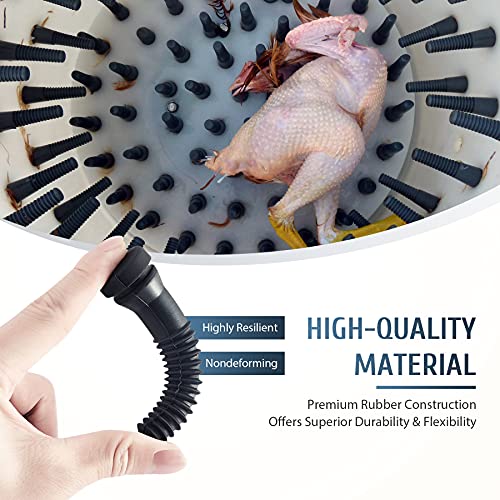 CREWORKS Chicken Plucker Fingers 100 Pcs, Rubber Plucking Fingers for Chicken Plucker Machine with 3/4 Inch Holes, Flexible Feather Removal Attachments for Chickens Turkeys Ducks Geese Quail Poultry