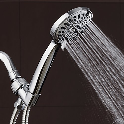 AquaDance 3316 High Pressure 6-Setting 4" Chrome Face Hand Held Head with Hose for The Ultimate Shower Experience Officially Independently Tested to Meet Strict US Quality & Performance Standards