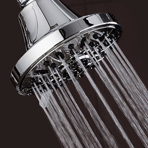 AquaDance Premium High Pressure 6-setting 4-Inch Shower Head for the Ultimate Shower Spa Experience! Officially Independently Tested to Meet Strict US Quality & Performance Standards!