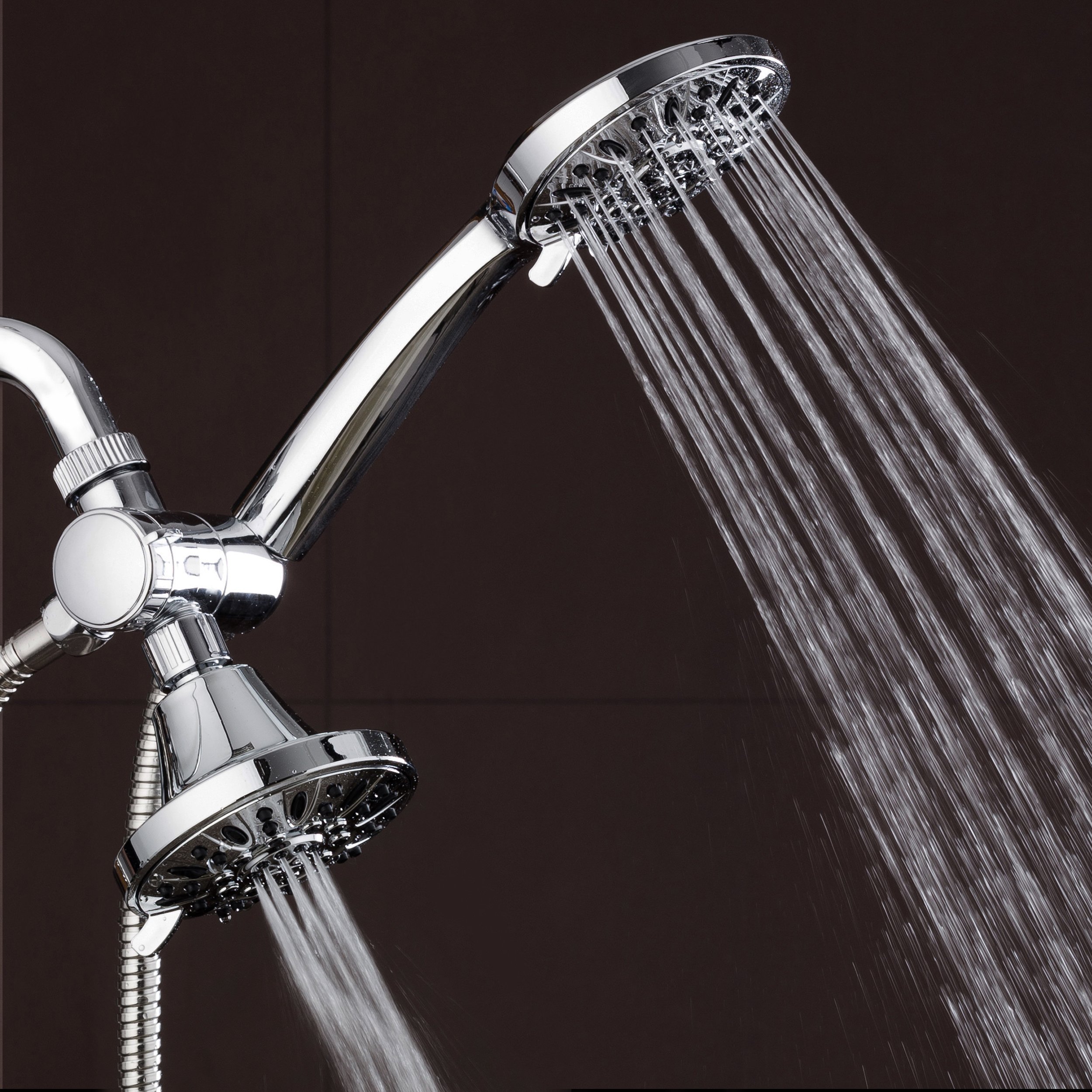 AquaDance Total Chrome Premium High Pressure 48-setting 3-Way Combo for The Best of Both Worlds – Enjoy Luxurious 6-setting Rain Shower Head and 6-Setting Hand Held Shower Separately or Together