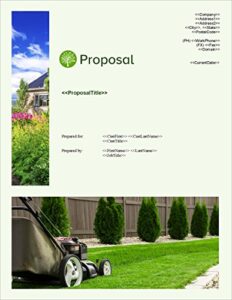 proposal pack lawn #3 - business proposals, plans, templates, samples and software v20.0