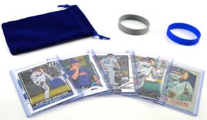 clayton kershaw (5) assorted baseball cards bundle - los angeles dodgers trading cards