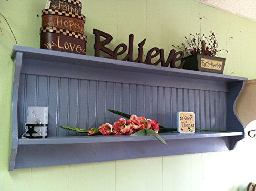 Plate Rack Wall Shelf Country Wood Display Plate and Bowl Rack Primtive Shelf