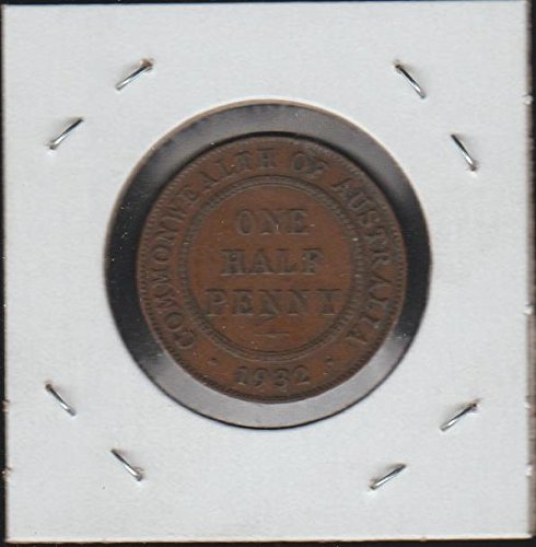 1932 AU Crowned Bust Left Halfpenny Choice About Uncirculated