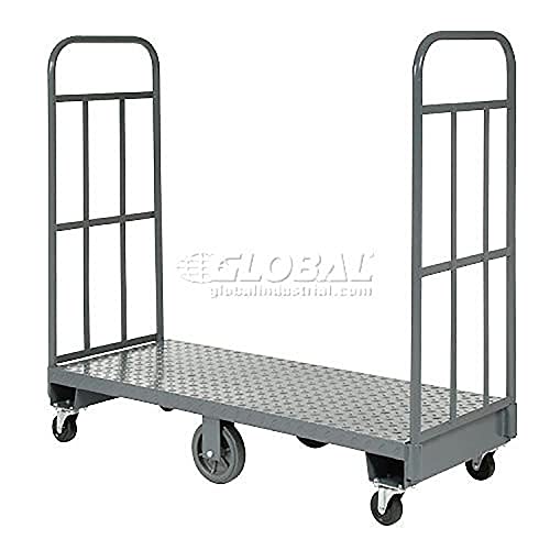 Global Industrial Steel Deck Narrow Aisle High End U-Boat Platform Truck 60 x 24 1500 Lb. Capacity