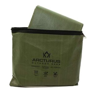 Arcturus Heavy Duty Survival Blanket – Insulated Thermal Reflective Tarp - 60" x 82". All-Weather, Reusable Emergency Blanket for Car or Camping (Olive Green)