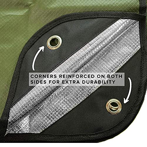 Arcturus Heavy Duty Survival Blanket – Insulated Thermal Reflective Tarp - 60" x 82". All-Weather, Reusable Emergency Blanket for Car or Camping (Olive Green)