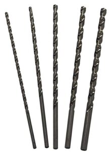 drill america 5 piece high-speed steel extra-long drill bit set (1/4 - 1/2" x 12" long), pou series