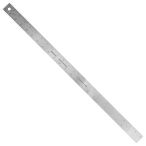westcott zc-24 zero center stainless steel metal ruler with non-slip cork base, 24 in