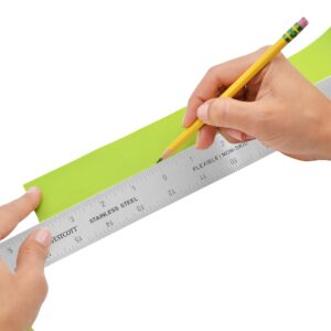 Westcott ZC-24 Zero Center Stainless Steel Metal Ruler with Non-Slip Cork Base, 24 In