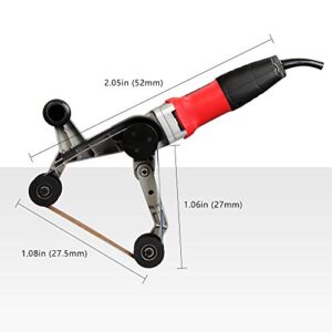 SPTA 110V 800W Professional Stainless Steel Pipe Tube Polisher Sander with Alumina Oxide Sanding Belt, Silicon Carbide Wheel, Pole Burnishing Polisher Machine