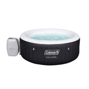 Coleman SaluSpa AirJet 2 to 4 Person Round Inflatable Hot Tub Portable Outdoor Spa with 60 Soothing AirJets and Insulated Cover, Black