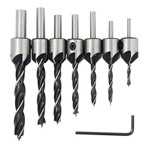 yakamoz 7pcs hss countersink drill bits set high speed steel counter sink bit for wood carpentry reamer woodworking tool