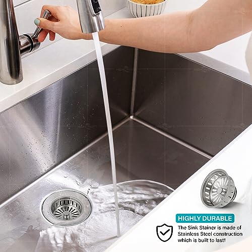 Highcraft 97353 Kitchen Sink Basket Strainer Replacement for Kohler Style Drains Stainless Steel Stopper (Can Vary in 2 Styles), 3.5" (Pack of 1)