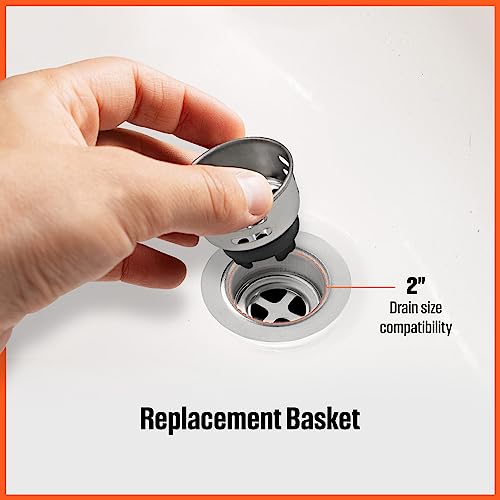 Highcraft 97733 Stainless Steel Junior Duo Strainer/Stopper (1.5 inch) -Replacement Basket for Bar and Prep Sinks Drains, 1 Count (Pack of 1)