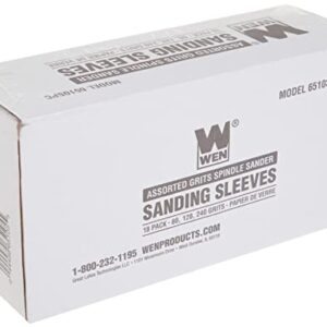 WEN 6510SPC Assorted Grits Spindle Sanding Sleeves (18 Pack)