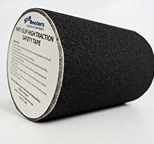 SlipDoctors Anti Slip Traction Tape (6" x 15 FT) Black, 60 Grit, Heavy Duty Safety Tape for Indoor/Outdoor, Ramps, Stairs and more. Strong Adhesive Non Skid Treads.