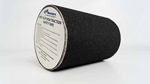 SlipDoctors Anti Slip Traction Tape (6" x 15 FT) Black, 60 Grit, Heavy Duty Safety Tape for Indoor/Outdoor, Ramps, Stairs and more. Strong Adhesive Non Skid Treads.