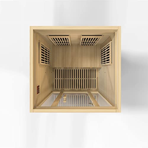 BOTARO Maxxus Saunas MX-J206-01 Seattle Carbon Far Infrared Sauna for 2 Persons, Hemlock Wood