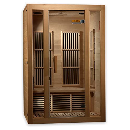 BOTARO Maxxus Saunas MX-J206-01 Seattle Carbon Far Infrared Sauna for 2 Persons, Hemlock Wood