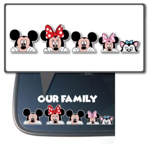 Customize-able "PEEKING" Mouse Ears Stick Figure Family #PK01