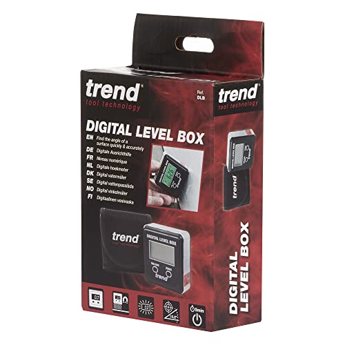 Trend Digital Level Box and Angle Finder (Magnetic Base & LCD Display) for Woodworking and Accurate Table/Miter Saw Angle Setting, Black, DLB