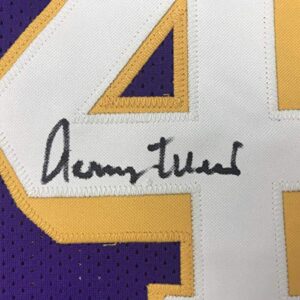 Autographed/Signed Jerry West Los Angeles LA Purple Basketball Jersey JSA COA