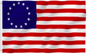 anley fly breeze 3x5 foot betsy ross flag - vivid color and fade proof - canvas header and double stitched - united states flags polyester with brass grommets 3 x 5 ft
