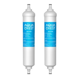 aqua crest gxrtqr inline water filter, replacement for ge® gxrtqr, gxrtq, reduces chlorine, fluoride, limescale and more, 2 filters (package may vary)