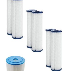 6- Pack Compatible for Whirlpool WHKF-WHPL & GE FXWPC Compatible Pleated Water Filters, 2.5 x 9.75 Inch, 5 Micron, Dirt Sediment Filtration by Complete Filtration Services (CFS)