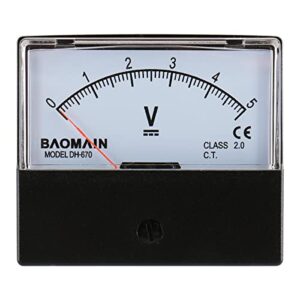 baomain voltmeter dh-670 dc 0-5v rectangular class 2.5 analog panel volt voltage meter