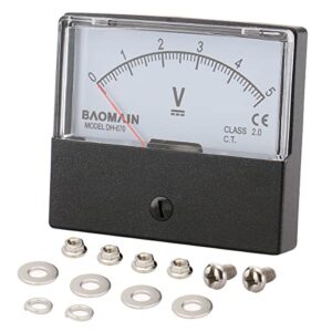 Baomain Voltmeter DH-670 DC 0-5V Rectangular Class 2.5 Analog Panel Volt Voltage Meter