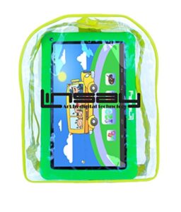 linsay 10.1" quad core 2gb ram 32gb android 11 tablet with green kids defender case and backpack