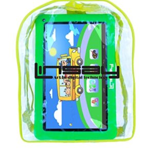 LINSAY 10.1" Quad Core 2GB RAM 32GB Android 11 Tablet with Green Kids Defender Case and Backpack