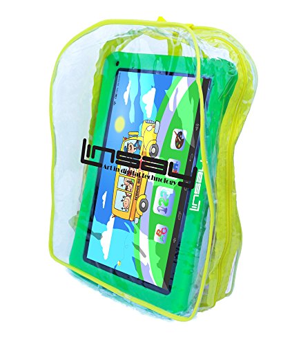 LINSAY 10.1" Quad Core 2GB RAM 32GB Android 11 Tablet with Green Kids Defender Case and Backpack
