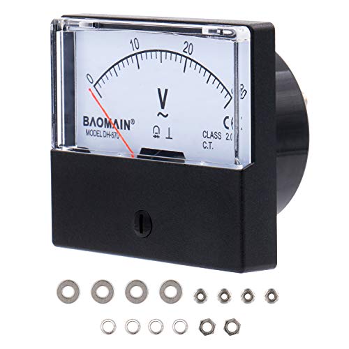 Baomain Voltmeter DH-670 AC 0-30V Rectangular Class 2.5 Analog Panel Volt Voltage Meter