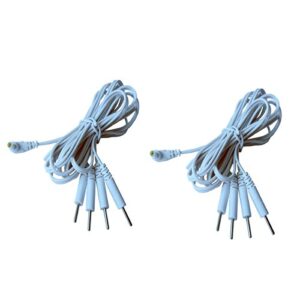 elysaid 2pcs/pack 4 in 1 replacement electrode lead wires connect cables dc head 2.35mm pin 2mm for tens 7000 & tens machines