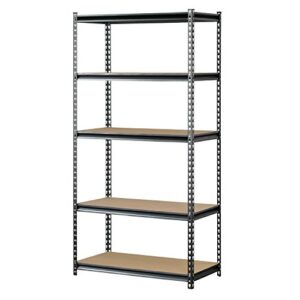 muscle rack ur361872pb5paz-sv silver vein steel storage rack, 5 adjustable shelves, 4000 lb. capacity, 72" height x 36" width x 18" depth