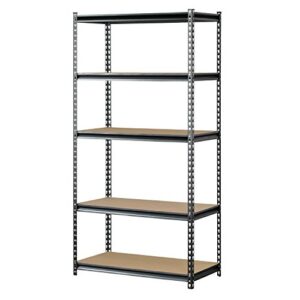 Muscle Rack UR361872PB5PAZ-SV Silver Vein Steel Storage Rack, 5 Adjustable Shelves, 4000 lb. Capacity, 72" Height x 36" Width x 18" Depth