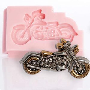 small motorcycle silicone mold food safe fondant, chocolate, candy, resin, polymer clay mold. flexible easy to use. jewelry, craft or food mold.